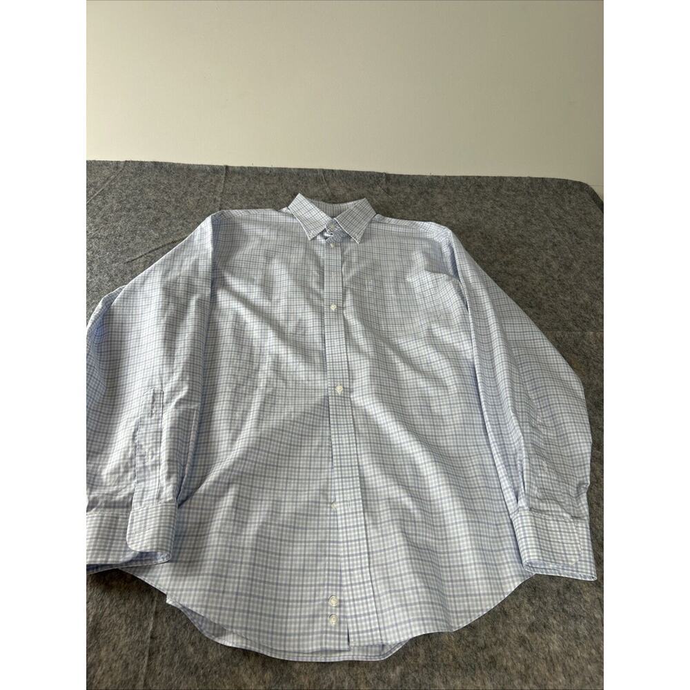 Joseph A Bank Traveler MenSize 15.5-35 Dress Shirt Long‎ Sleeve Button Down Blue